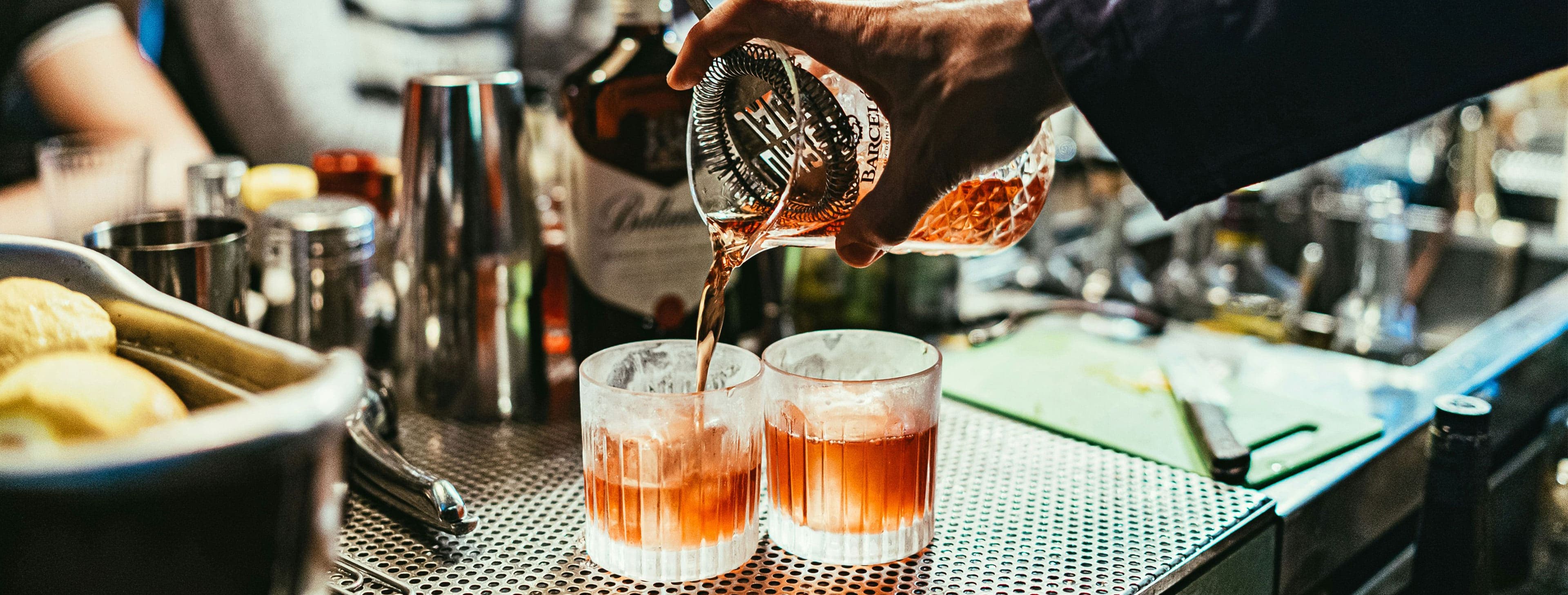 Refreshing blue drink on a table